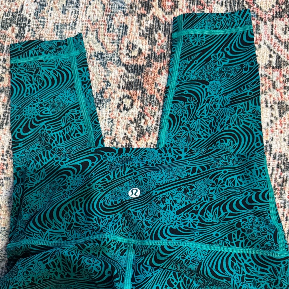 lululemon athletica Teal Patterned Leggings